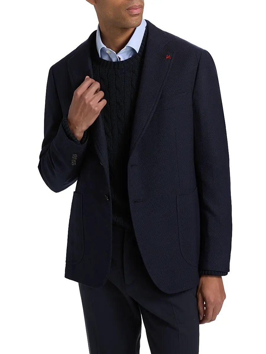 Isaia Men's Capri Wool Jacket | Thumbnail 3 Isaia Men's Capri Wool Jacket | Thumbnail 3