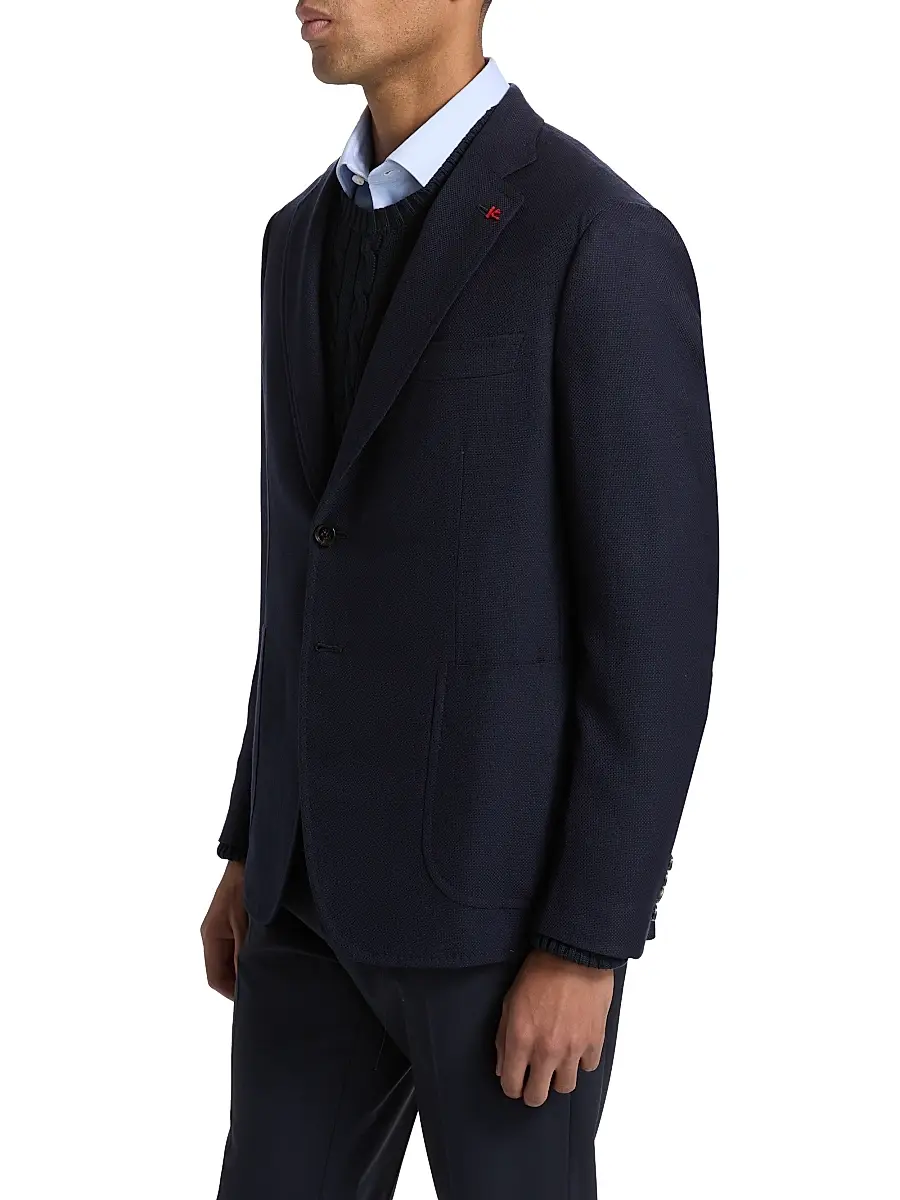 Isaia Men's Capri Wool Jacket | Thumbnail 4 Isaia Men's Capri Wool Jacket | Thumbnail 4