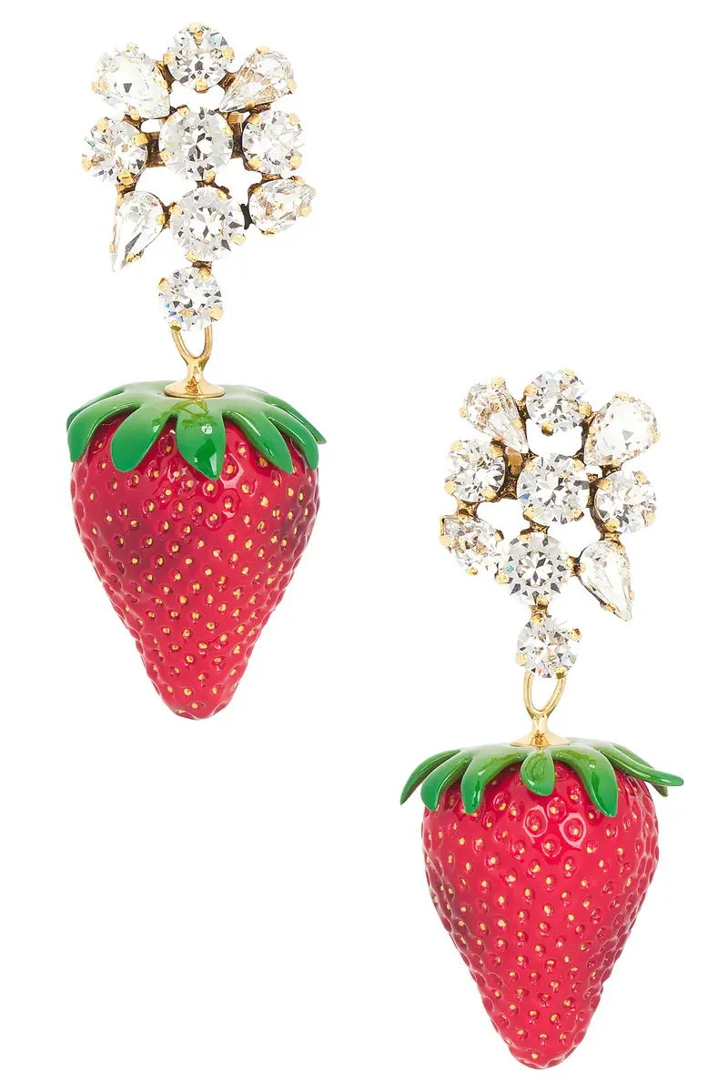 Saint Laurent Bo Fraise Avec Stras Earrings | Image 1 Saint Laurent Bo Fraise Avec Stras Earrings | Image 1
