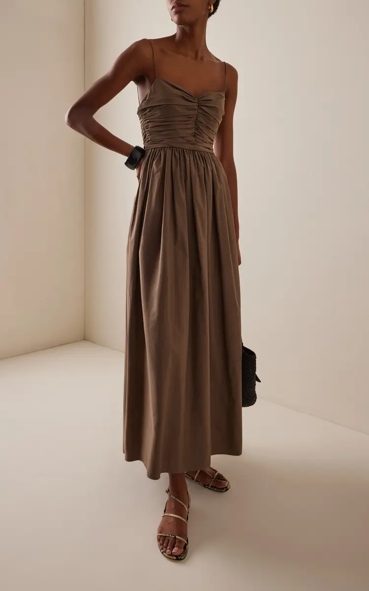 Matteau Gathered Bodice Cotton Midi Dress | Thumbnail 2 Matteau Gathered Bodice Cotton Midi Dress | Thumbnail 2