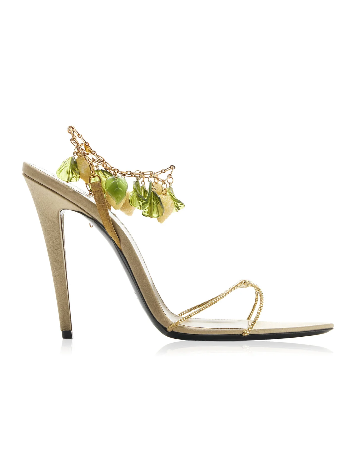 Saint Laurent Mon Chéri Leather Charm Sandals