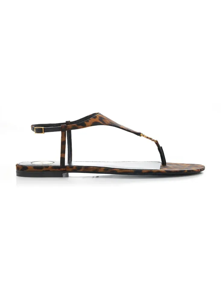Cassandra Leopard-Print Grosgrain Sandals Cassandra Leopard-Print Grosgrain Sandals