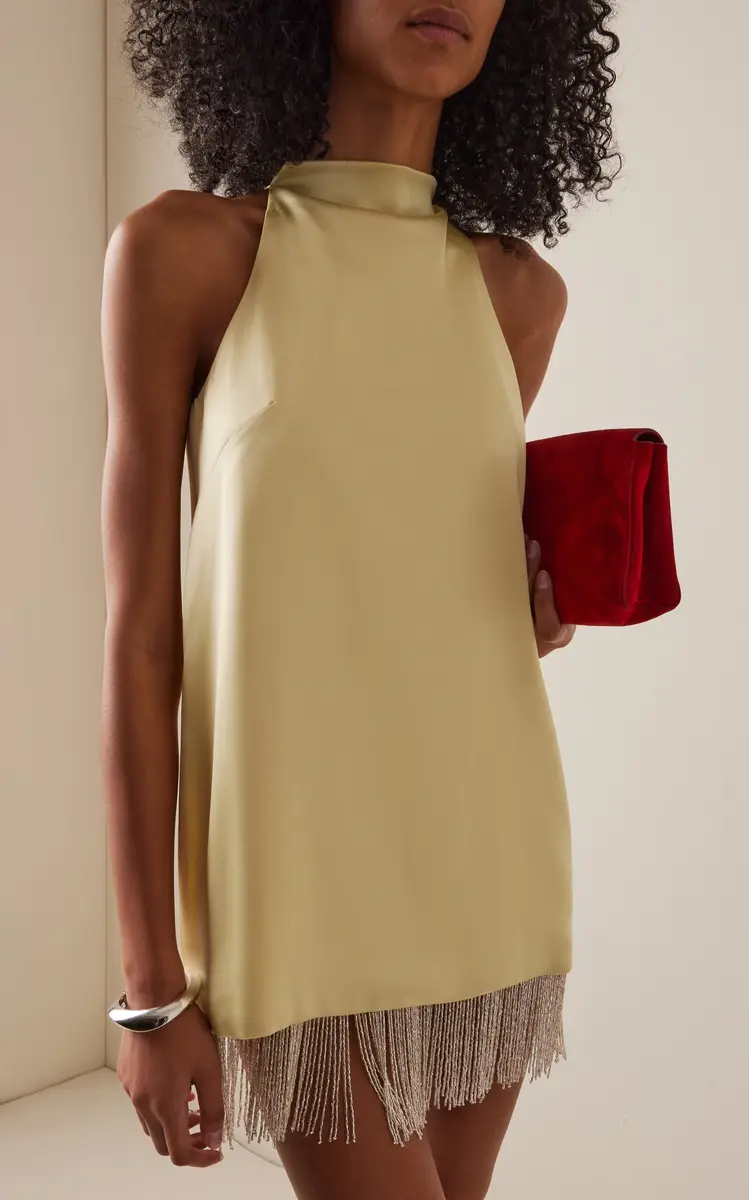 SEV Daniella Fringed Satin Mini Dress | Thumbnail 3 SEV Daniella Fringed Satin Mini Dress | Thumbnail 3