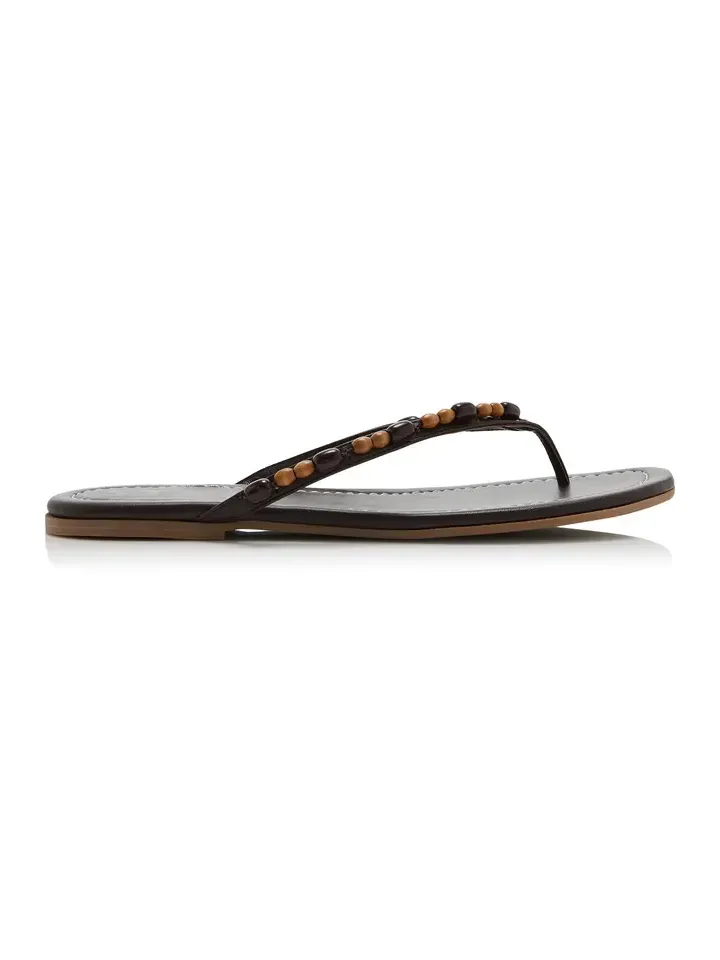 Freja Beaded Leather Thong Sandals Freja Beaded Leather Thong Sandals