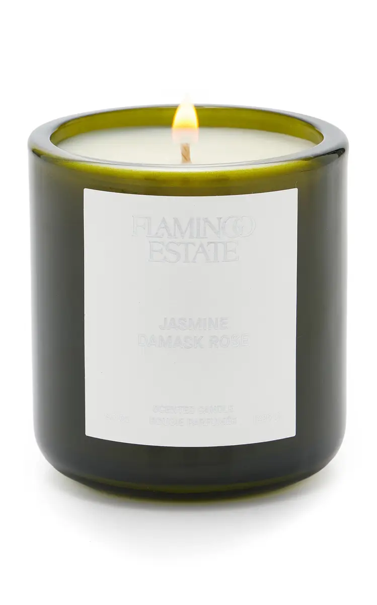 Flamingo Estate Jasmine Damask Rose Candle - Green | Image 1 Flamingo Estate Jasmine Damask Rose Candle - Green | Image 1