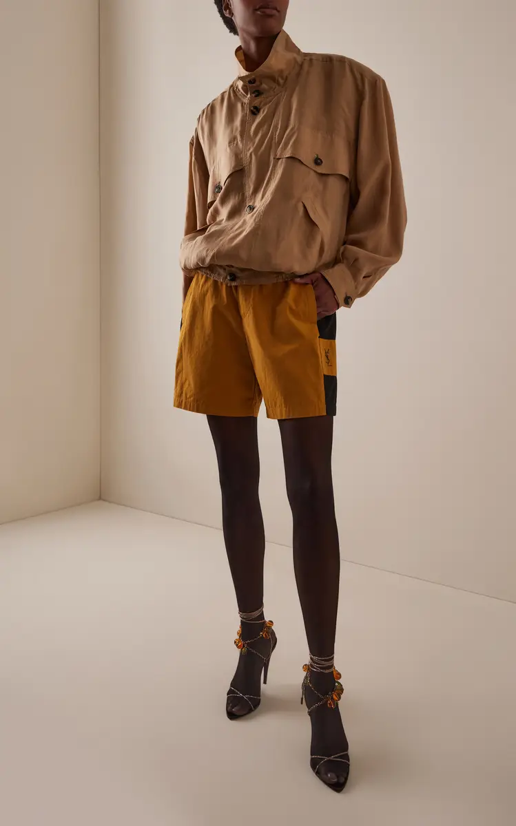 Saint Laurent Embroidered Cotton Bermuda Shorts | Thumbnail 2