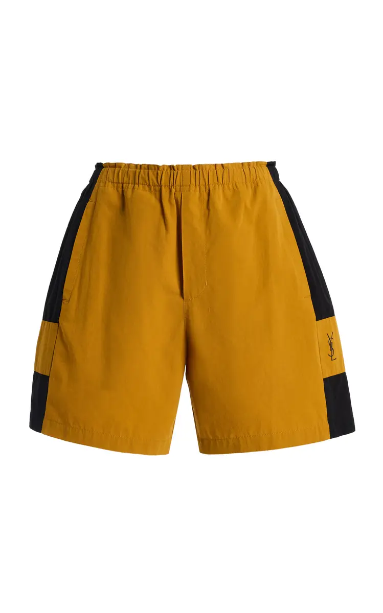 Saint Laurent Embroidered Cotton Bermuda Shorts | Image 1 Saint Laurent Embroidered Cotton Bermuda Shorts | Image 1