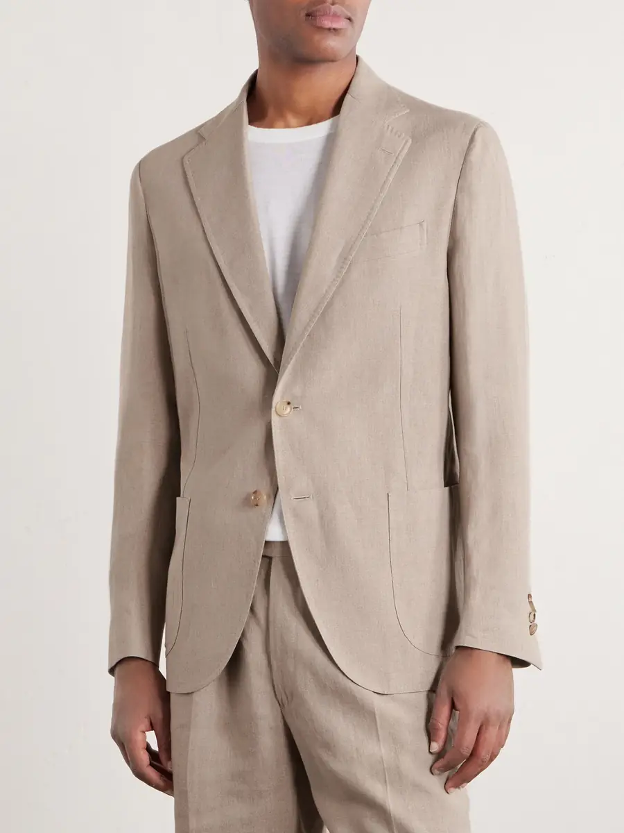 De Petrillo Linen Suit Jacket - Men | Thumbnail 3