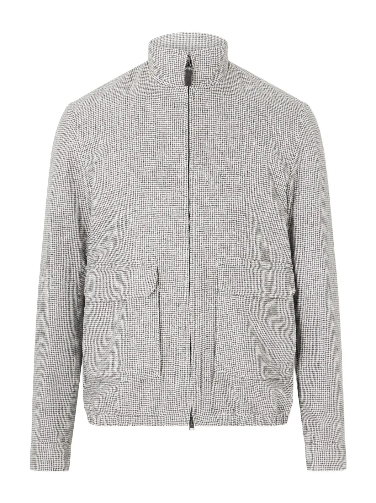 HERNO Houndstooth Linen-Blend Bomber Jacket - Men
