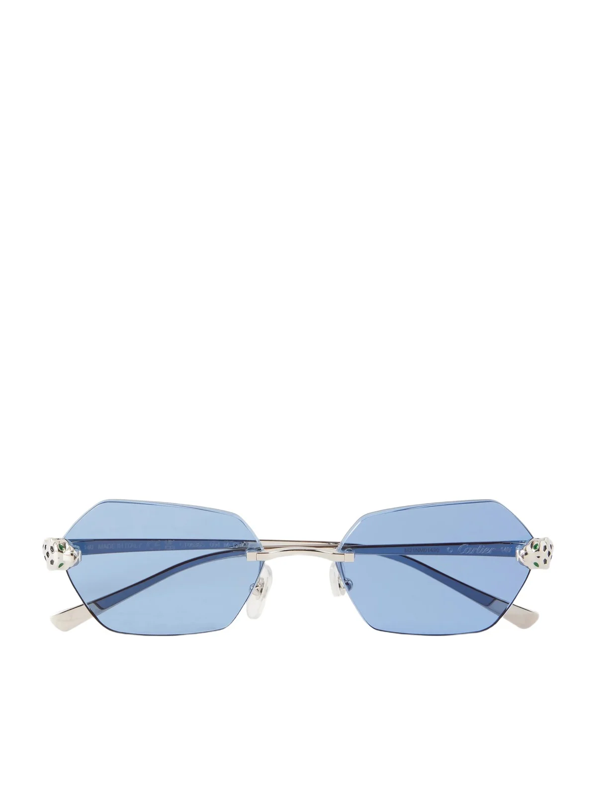 Panthère de Cartier Rimless Square-Frame Silver-Tone Metal Sunglasses - Men