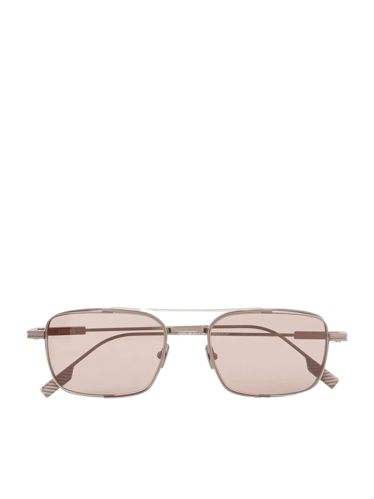 Zegna Double-Bridge Aviator-Style Rose Gold-Tone Titanium Sunglasses - Men
