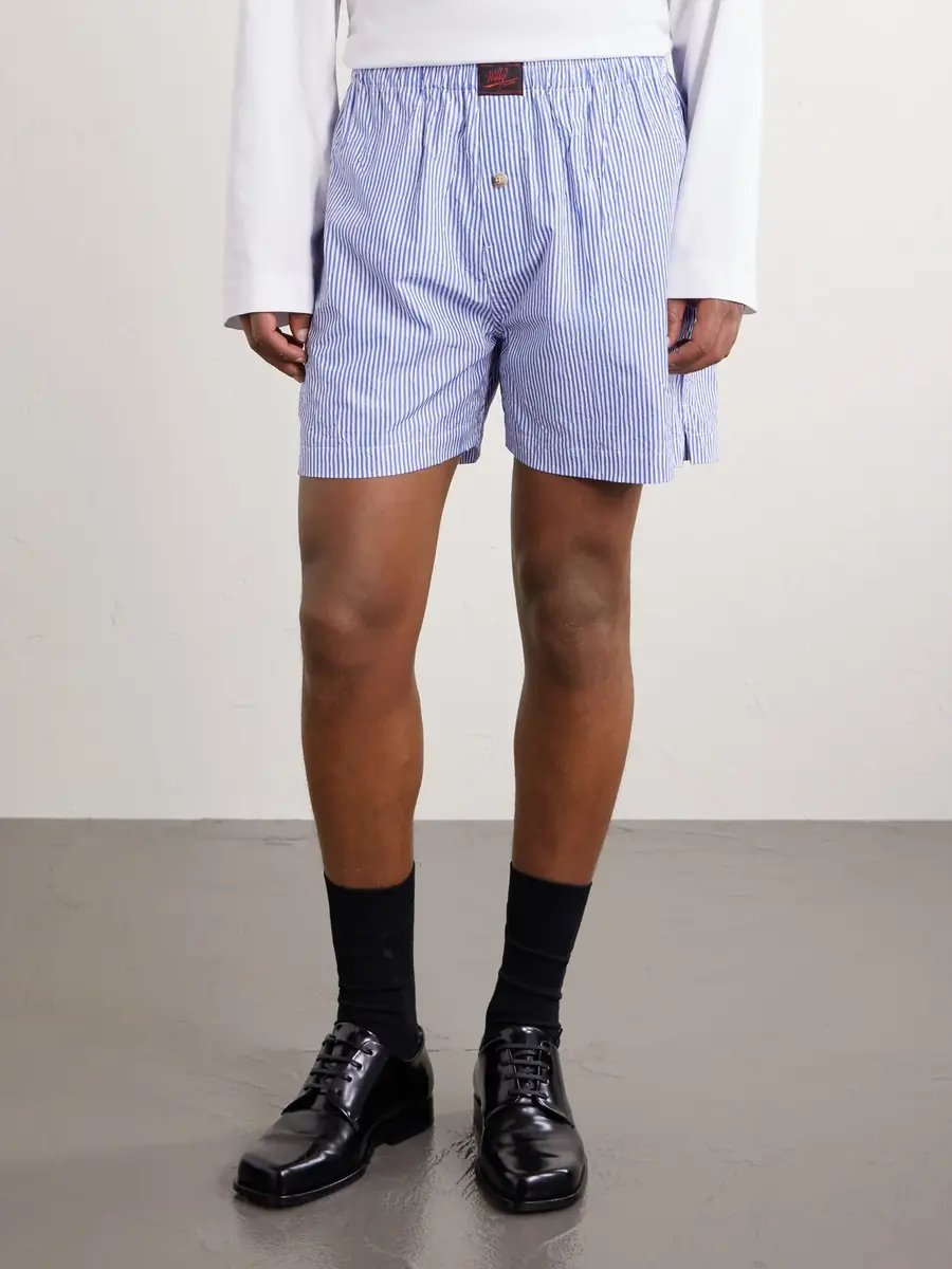 Willy Chavarria Willy Woven Cotton Straight-Leg Boxer Shorts - Men | Thumbnail 3