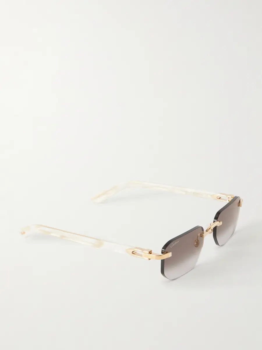 Cartier Eyewear Signature C Square-Frame Gold-Tone and Acetate Sunglasses - Men | Thumbnail 4