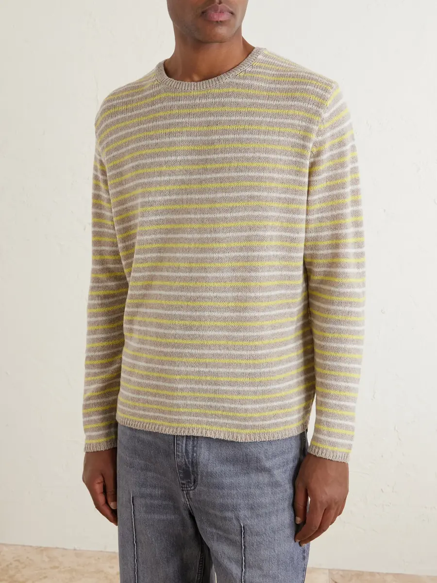 Auralee Summer Striped Cashmere Sweater - Men | Thumbnail 3