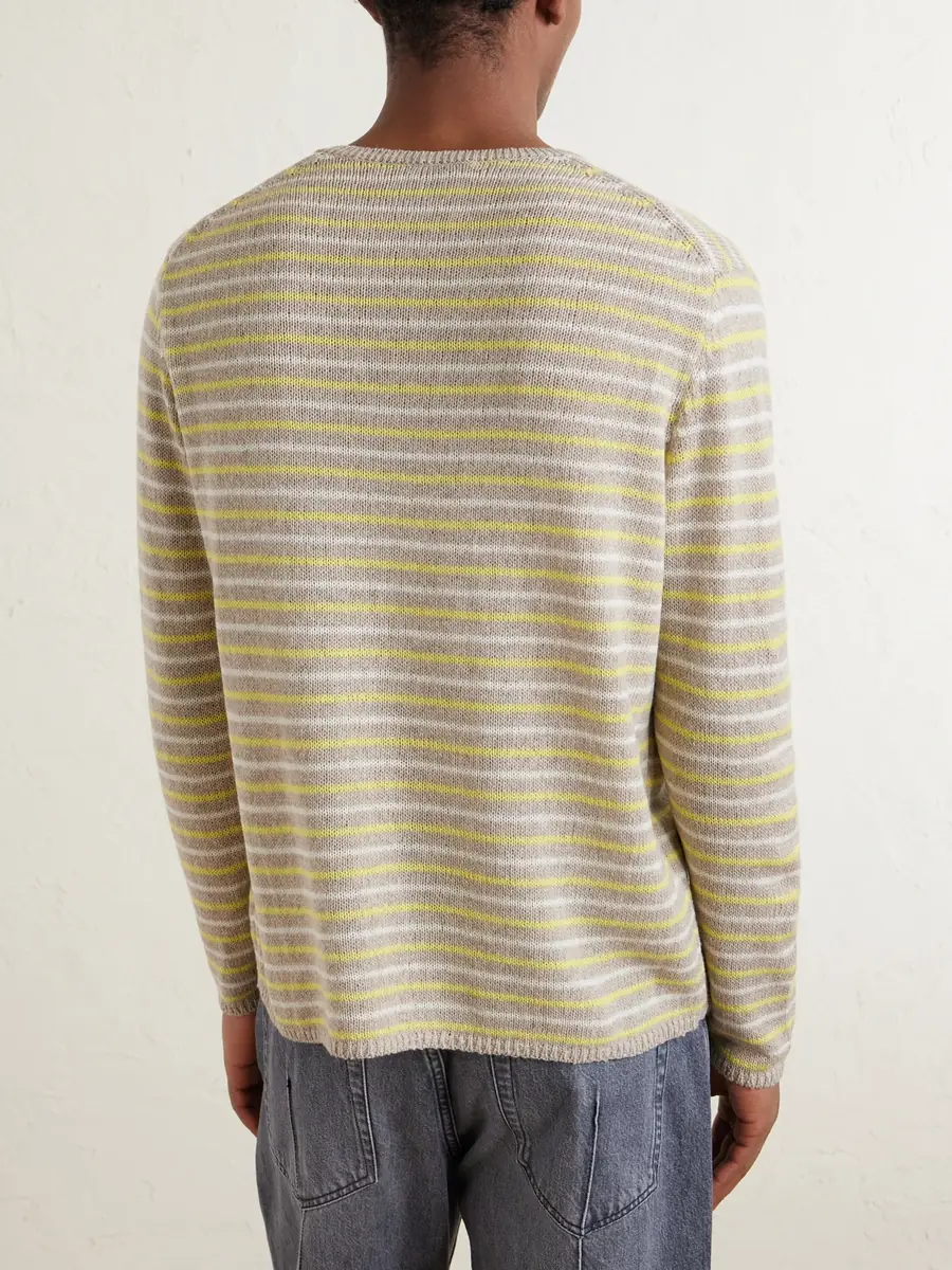 Auralee Summer Striped Cashmere Sweater - Men | Thumbnail 4