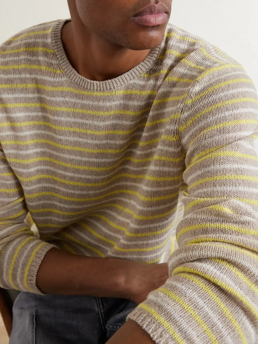 Auralee Summer Striped Cashmere Sweater - Men | Thumbnail 5