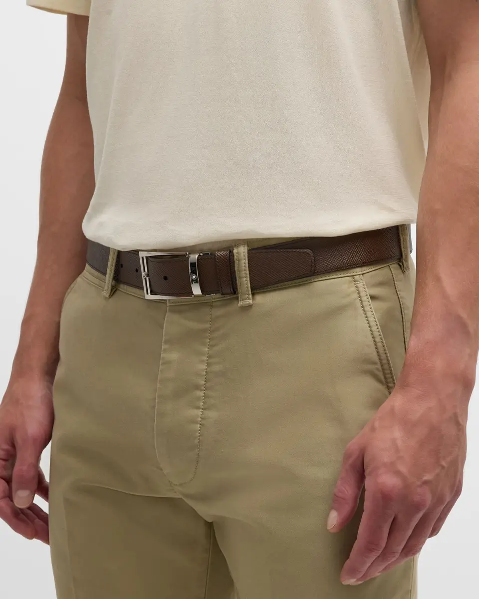 Montblanc Trapeze Reversible Saffiano Leather Belt | Thumbnail 2