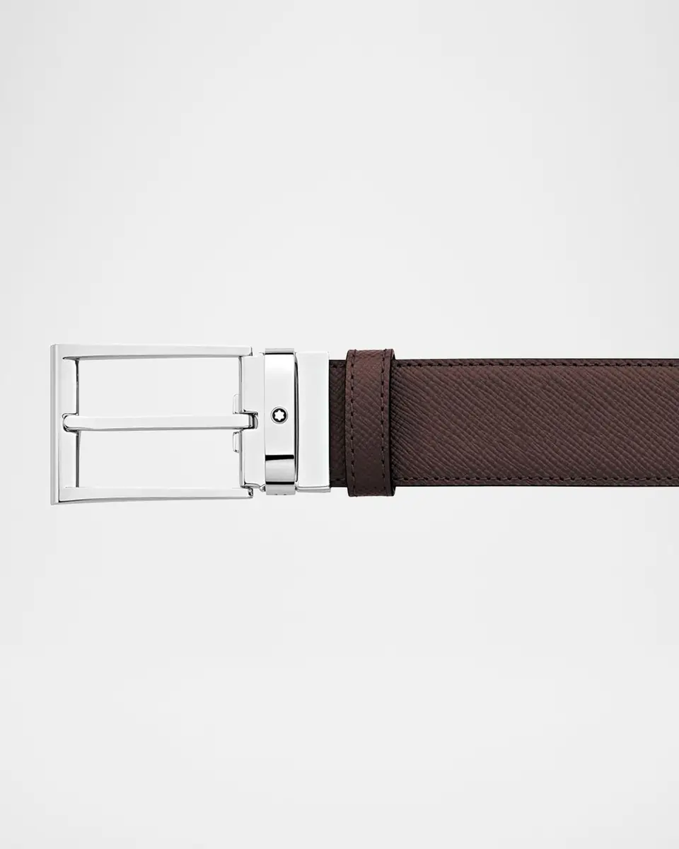 Montblanc Trapeze Reversible Saffiano Leather Belt | Thumbnail 3