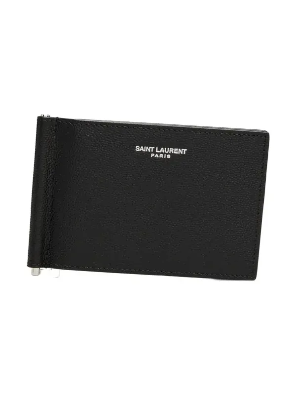 Saint Laurent Men's YSL Leather Wallet w/ Money Clip