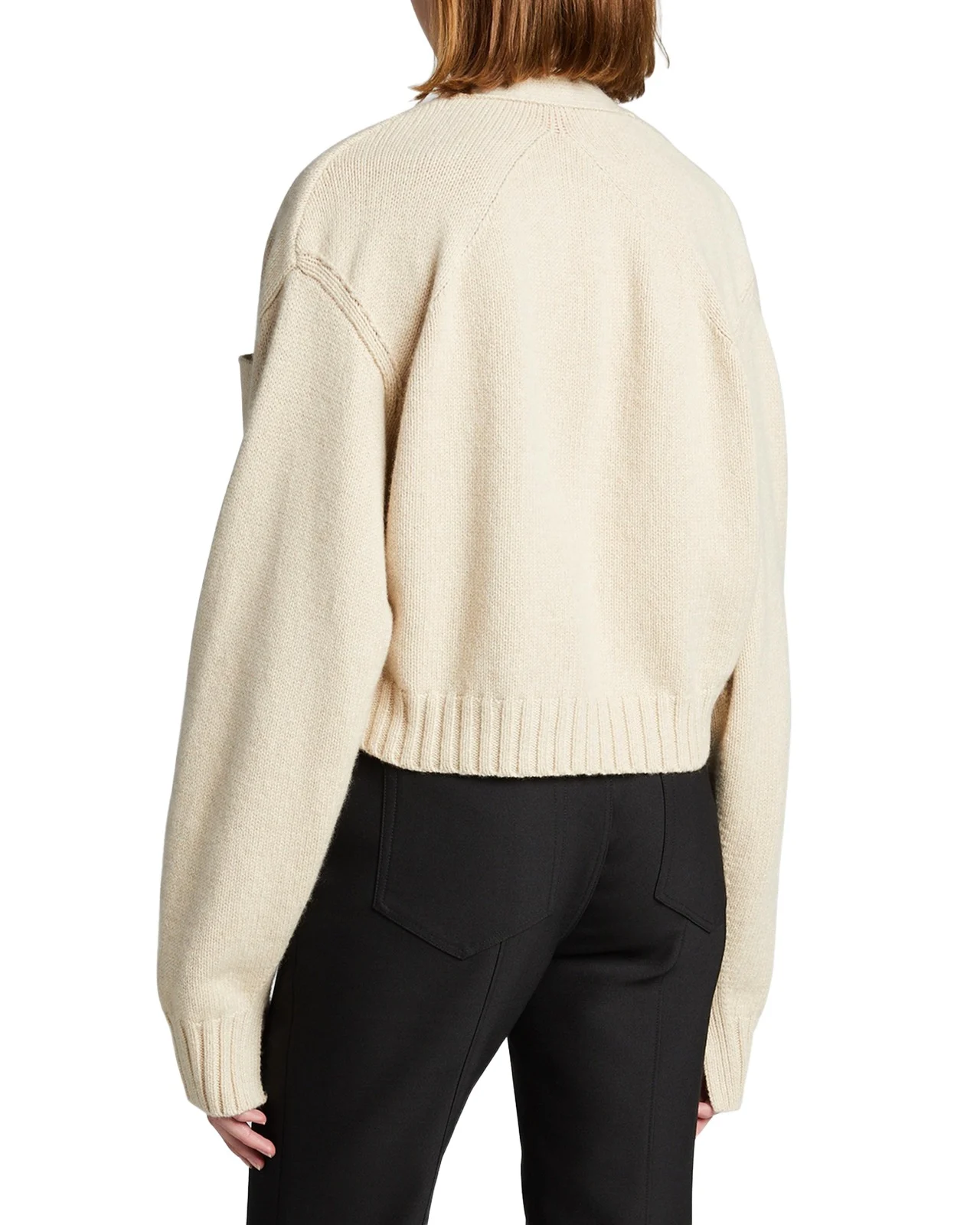 Solid Cropped Cashmere Cardigan