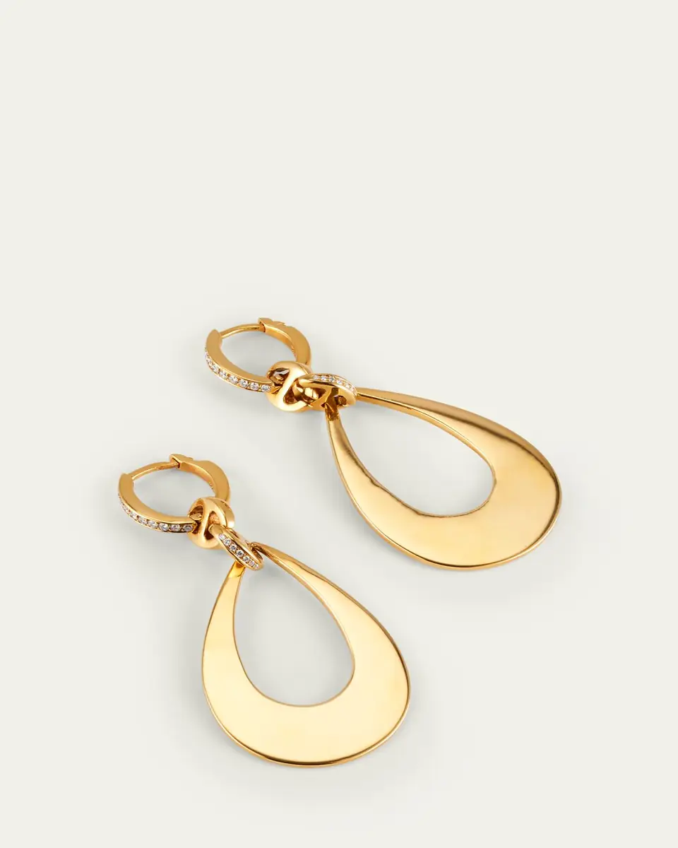 Hoorsenbuhs 18k Yellow Gold Drop Earrings with Diamond Clasps | Thumbnail 3