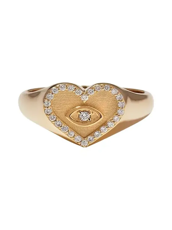Heart Marquis Eye Signet Ring