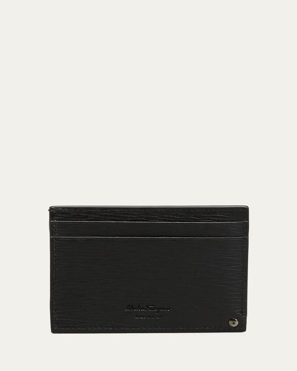 Ferragamo Men's Revival Gancini Card Case w/ ID Window | Thumbnail 3 Ferragamo Men's Revival Gancini Card Case w/ ID Window | Thumbnail 3
