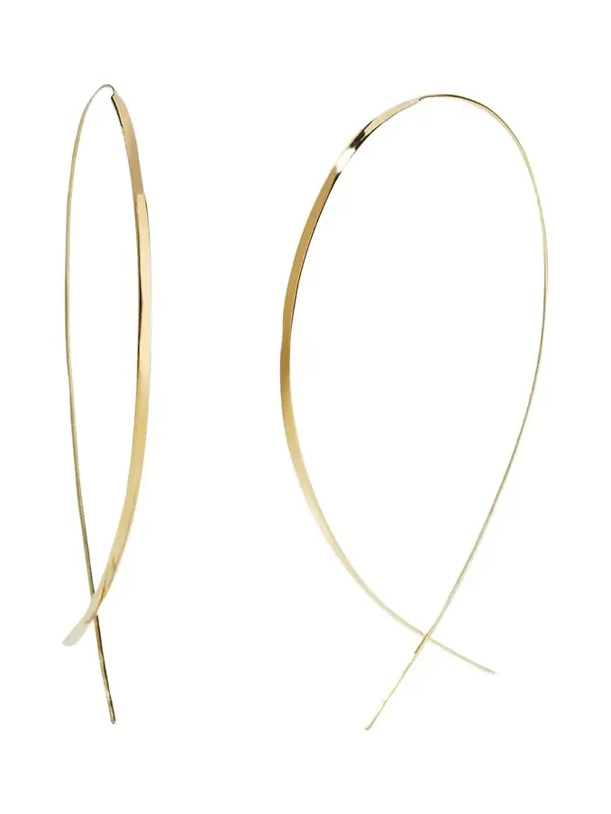 Flat 14K Upside Down Hoop Earrings Flat 14K Upside Down Hoop Earrings