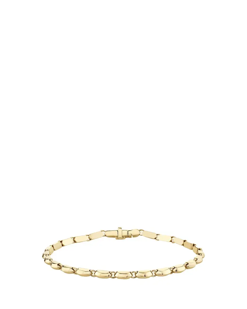 Single Row Cleo Knife Edge Link Bracelet in 18K