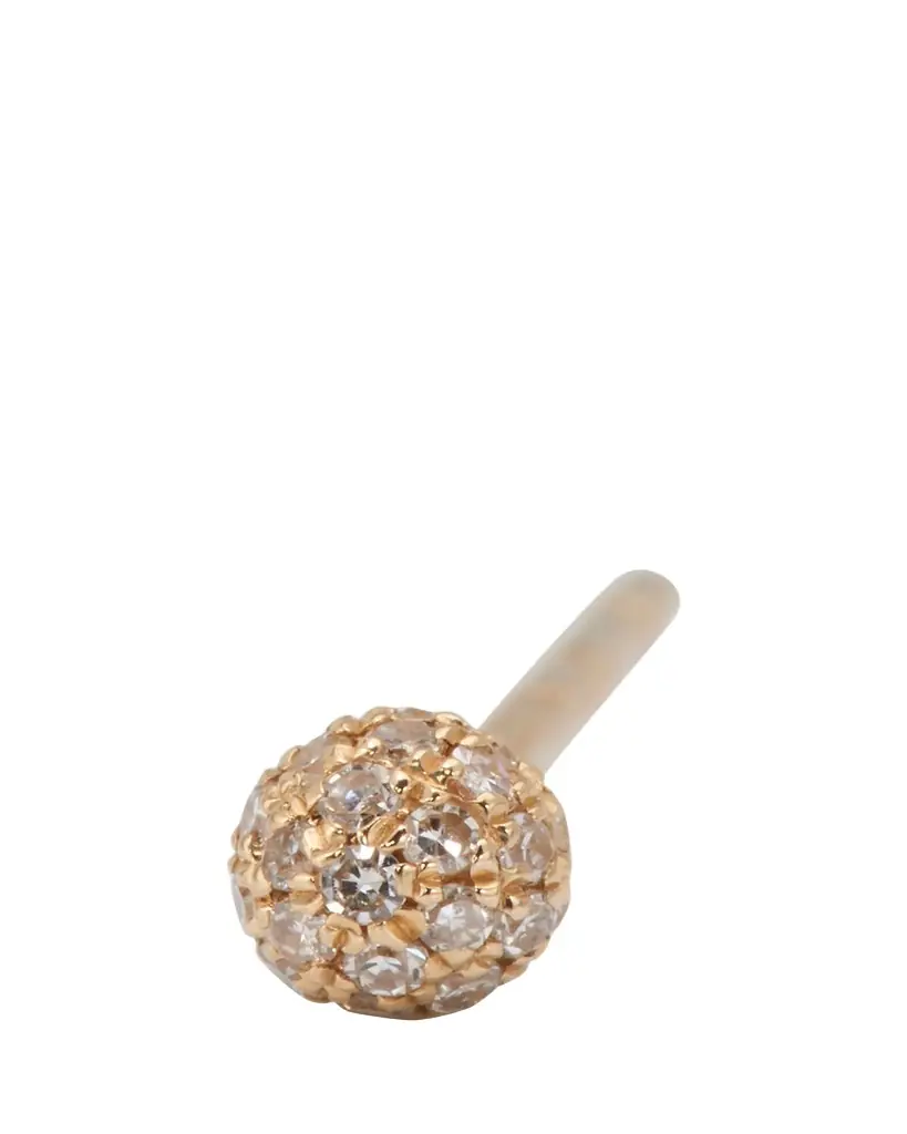 EF COLLECTION 14K Yellow Gold Disco Ball Stud Earring, Single | Image 1 EF COLLECTION 14K Yellow Gold Disco Ball Stud Earring, Single | Image 1