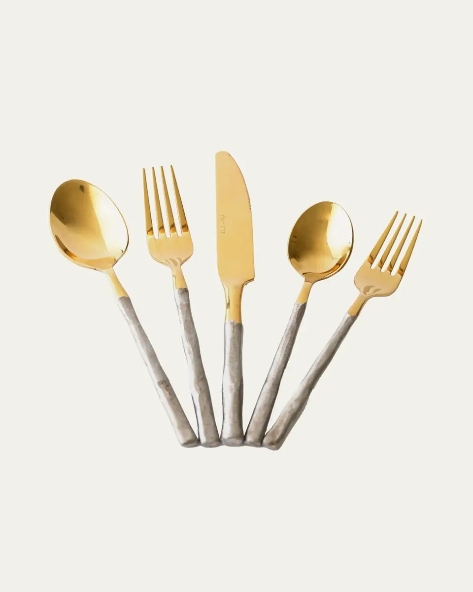 Daniel van Dijck 5-Piece Flatware Set with Textured Handles | Thumbnail 2 Daniel van Dijck 5-Piece Flatware Set with Textured Handles | Thumbnail 2