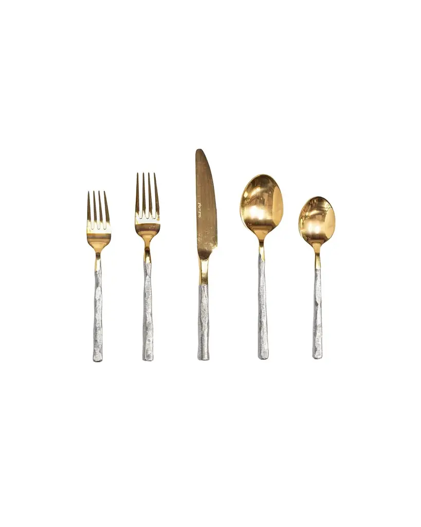 Daniel van Dijck 5-Piece Flatware Set with Textured Handles