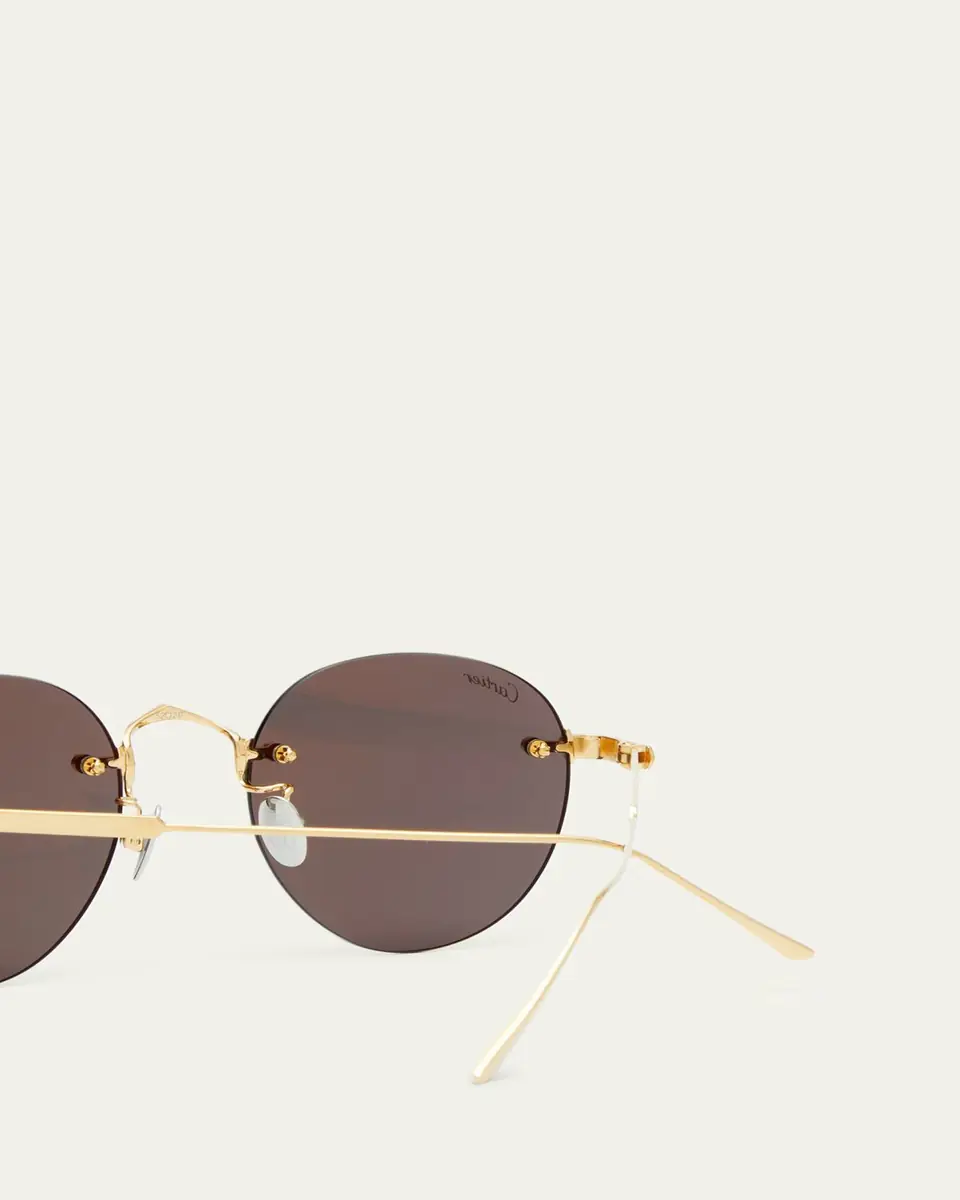 Cartier Men's Round Rimless Metal Sunglasses | Thumbnail 5 Cartier Men's Round Rimless Metal Sunglasses | Thumbnail 5