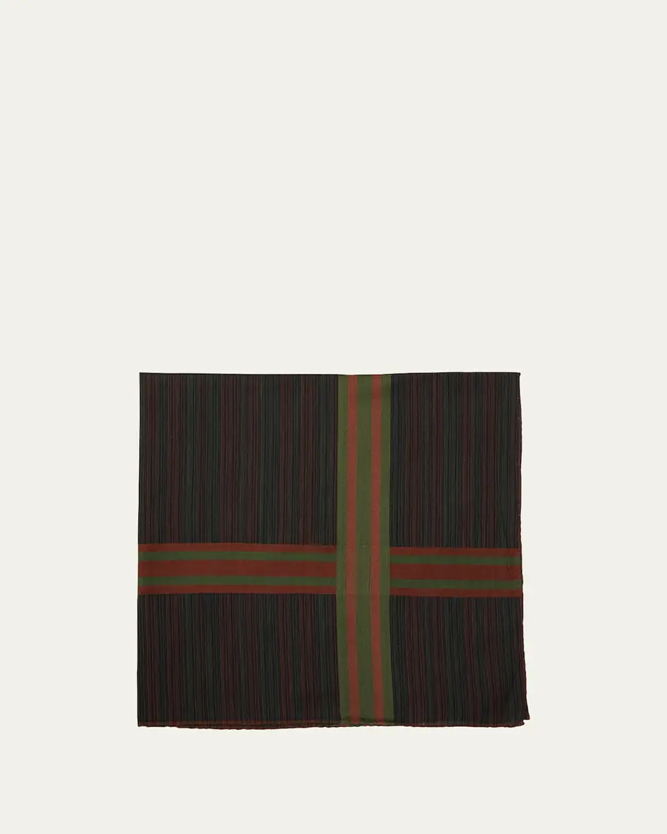 Simonnot Godard Men's Mixed Stripe Handkerchief | Thumbnail 2