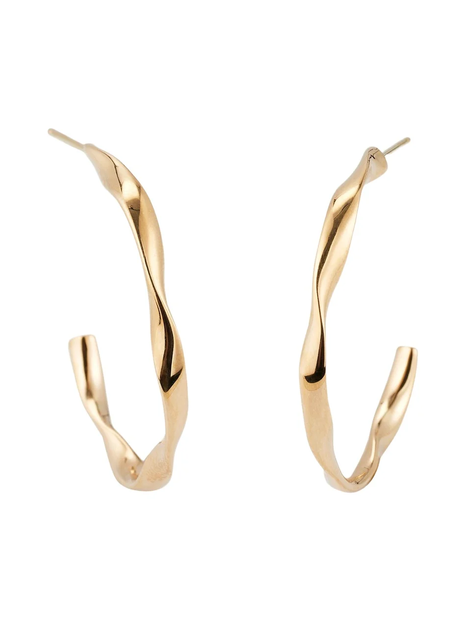 Meredith Frederick 14k Yellow Gold Twisted Hoop Earrings