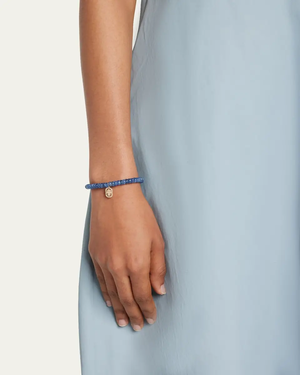 Sydney Evan Diamond Hamsa Charm on Blue Kyanite Rondelle Bracelet | Thumbnail 2 Sydney Evan Diamond Hamsa Charm on Blue Kyanite Rondelle Bracelet | Thumbnail 2