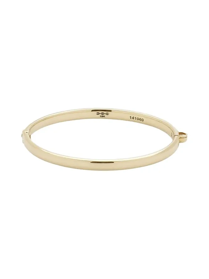 18K Yellow Gold Tri-Link Bangle Bracelet, 6mm 18K Yellow Gold Tri-Link Bangle Bracelet, 6mm
