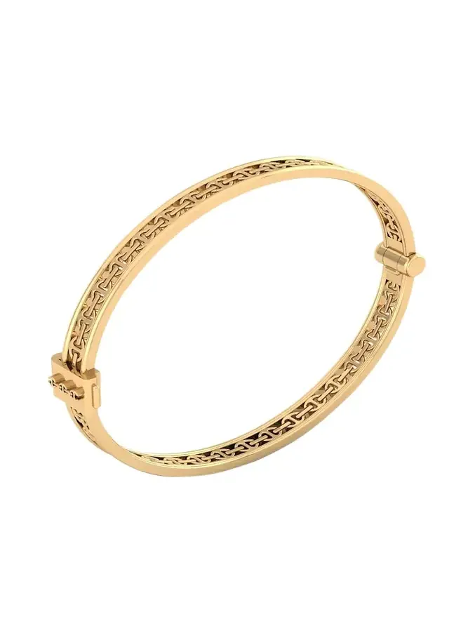 18K Yellow Gold Tri-Link Chassis Bracelet 18K Yellow Gold Tri-Link Chassis Bracelet