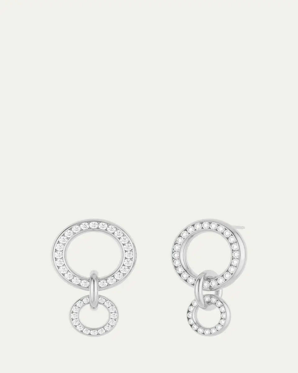 Spinelli Kilcollin Canis 18K White Gold Double Hoop Earrings with Diamonds | Thumbnail 2
