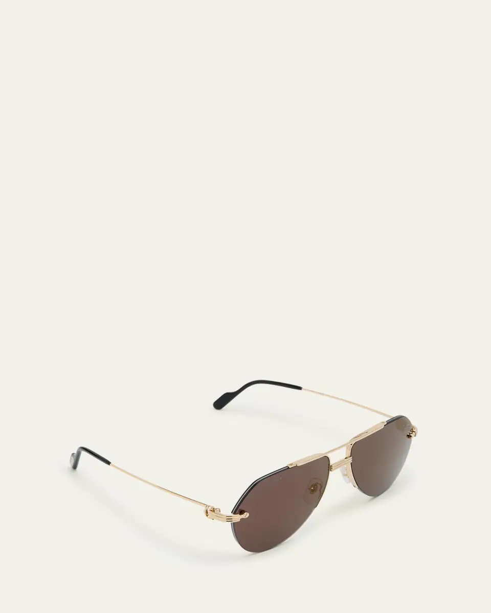 Cartier Men's Metal Aviator Sunglasses | Thumbnail 3