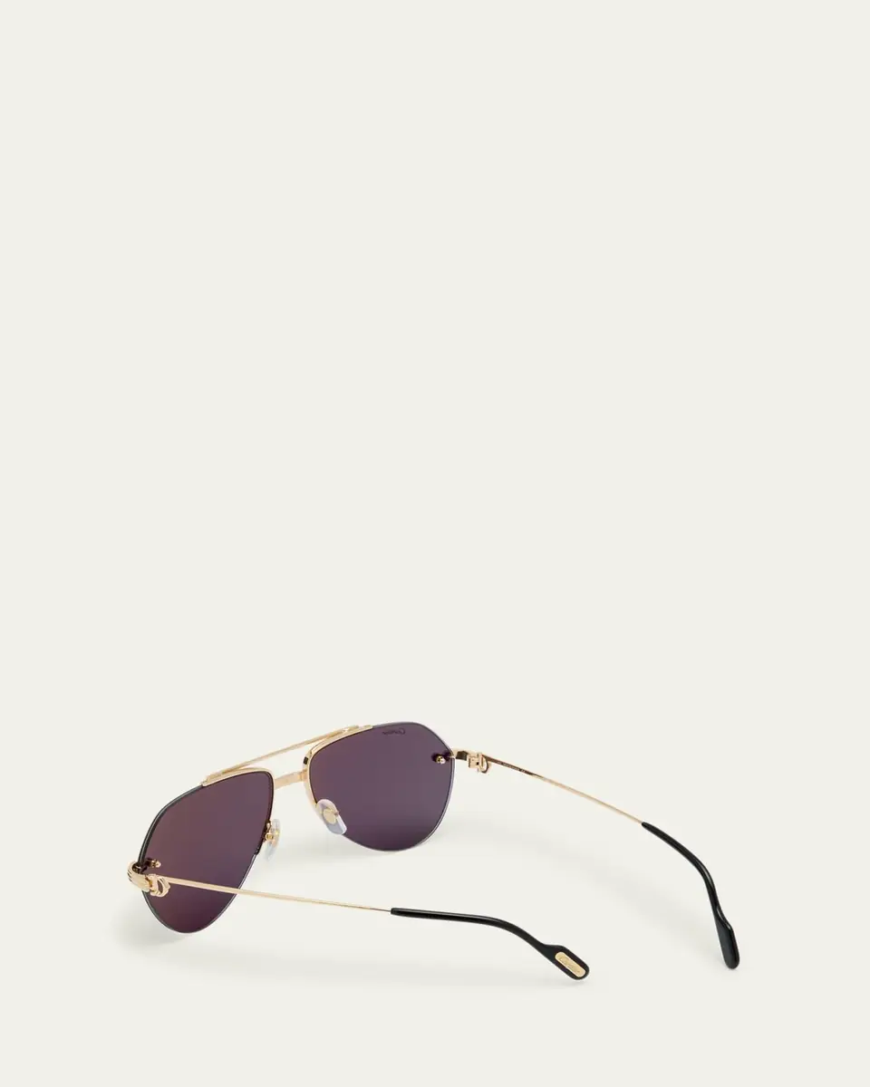 Cartier Men's Metal Aviator Sunglasses | Thumbnail 6