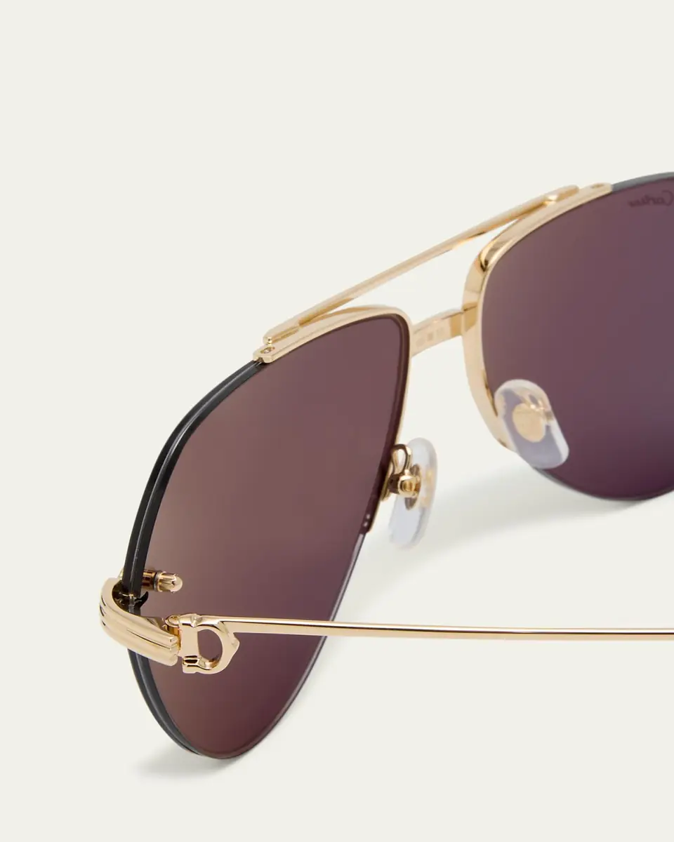 Cartier Men's Metal Aviator Sunglasses | Thumbnail 8
