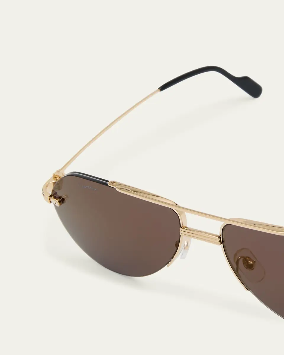 Cartier Men's Metal Aviator Sunglasses | Thumbnail 9