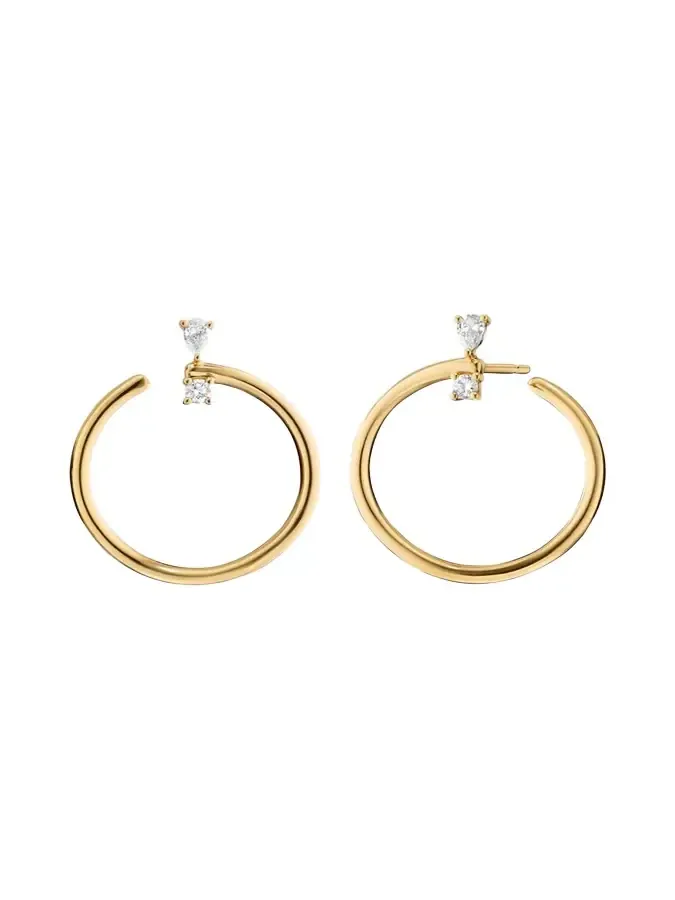 18k Gold Large Galaxy Hoops