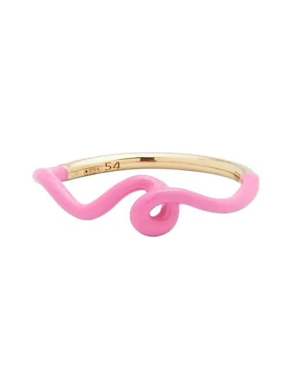 Wow Mini Mono Ring with Bubblegum Pink Enamel