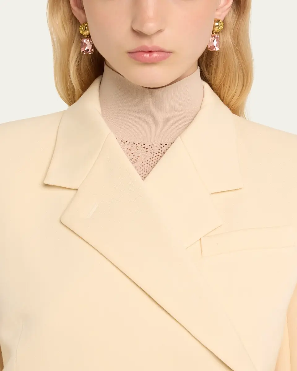 Oscar de la Renta Half Pave Crystal Drop Earrings | Thumbnail 2