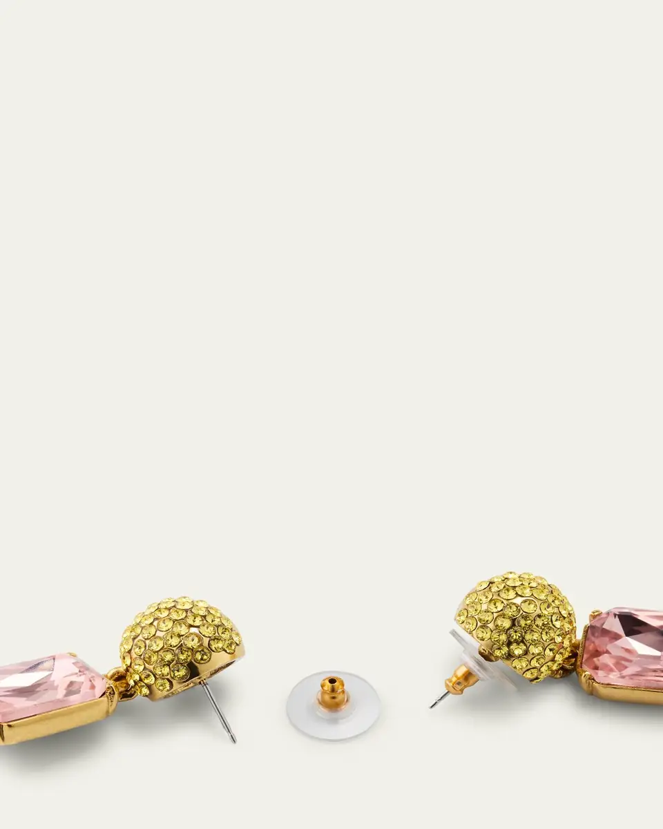 Oscar de la Renta Half Pave Crystal Drop Earrings | Thumbnail 4