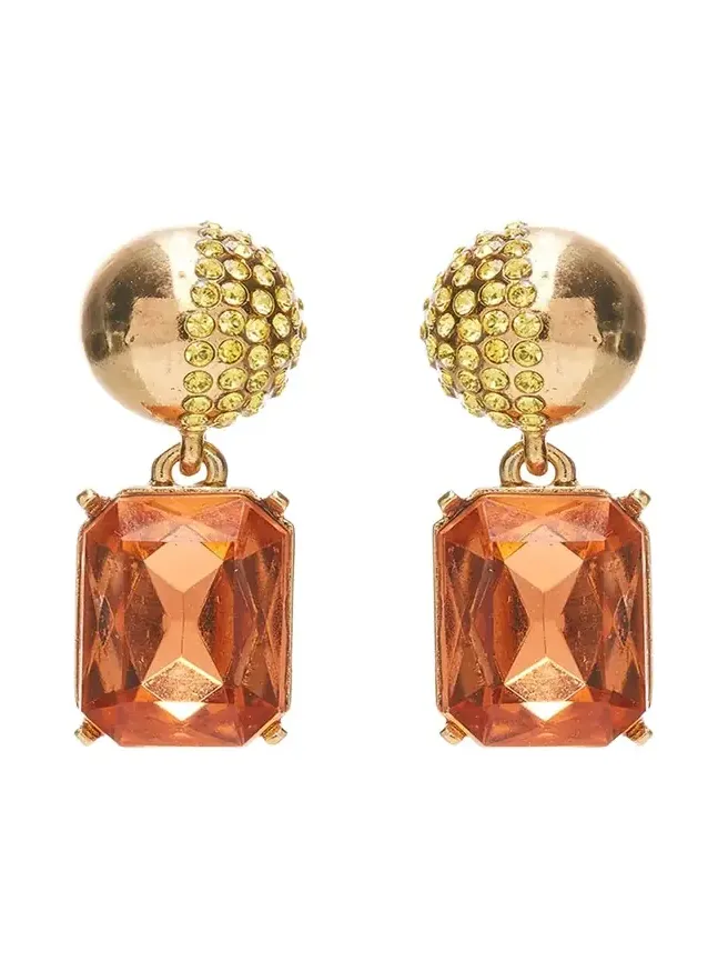 Half Pave Crystal Drop Earrings Half Pave Crystal Drop Earrings