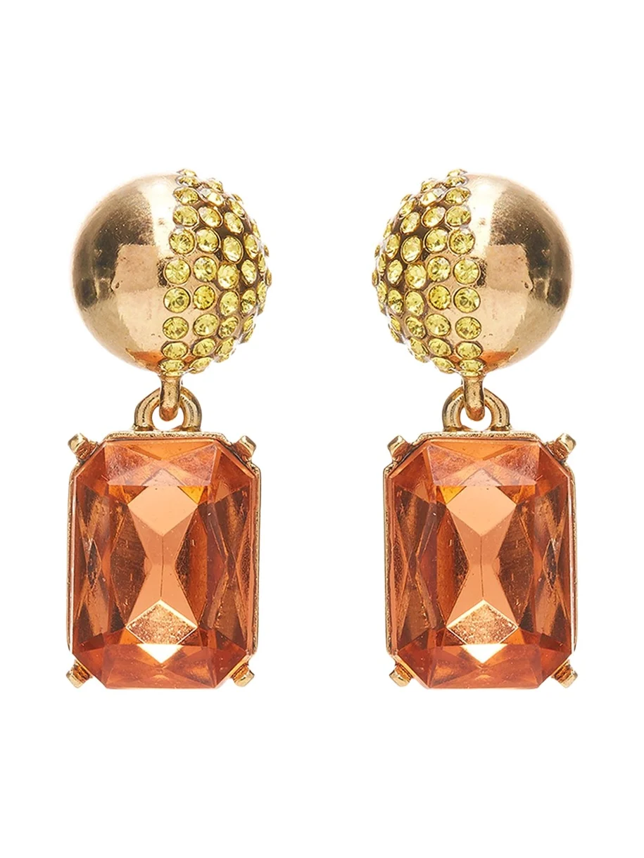 Half Pave Crystal Drop Earrings Half Pave Crystal Drop Earrings