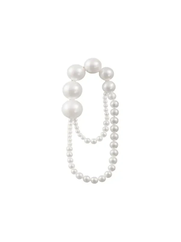 14K Yellow Gold Embrasse de Perle Graduating Freshwater Pearl Earring, Single (Left) 14K Yellow Gold Embrasse de Perle Graduating Freshwater Pearl Earring, Single (Left)